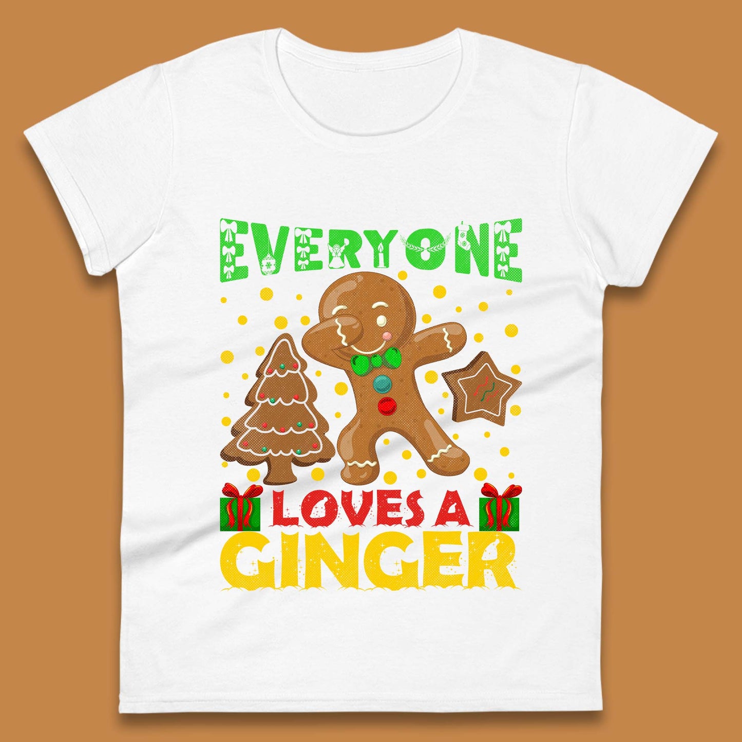Dabbing Gingerbread Christmas Womens T-Shirt