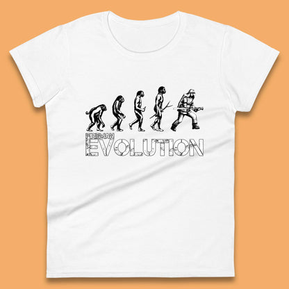 Fireman Evolution Funny Fire Brigade Service Firefighter Womens Tee Top