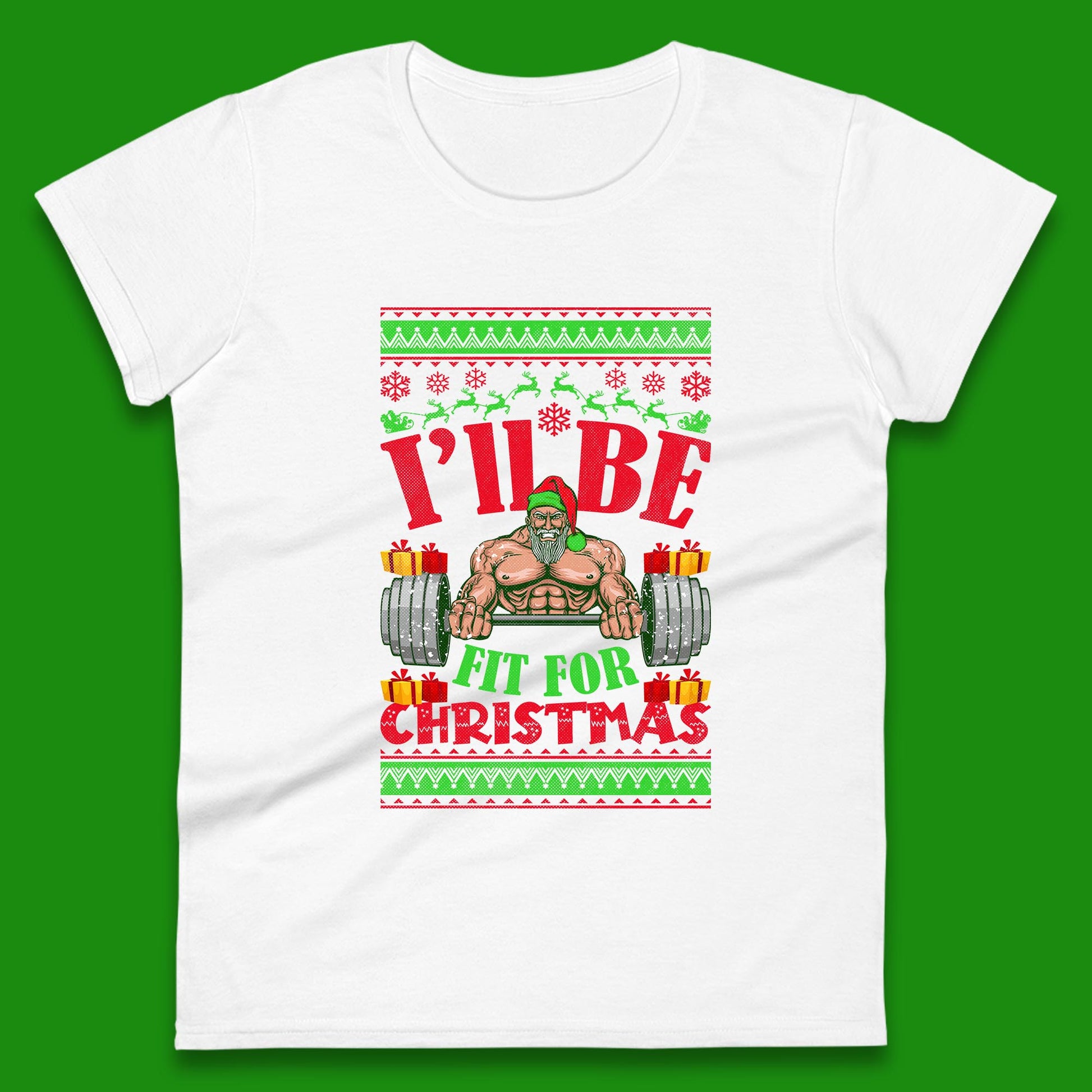 christmas workout womens t shirt