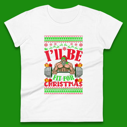 christmas workout womens t shirt