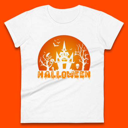 Halloween Horror Scary Hunted House Scary Spooky Night Festive Gift Womens Tee Top