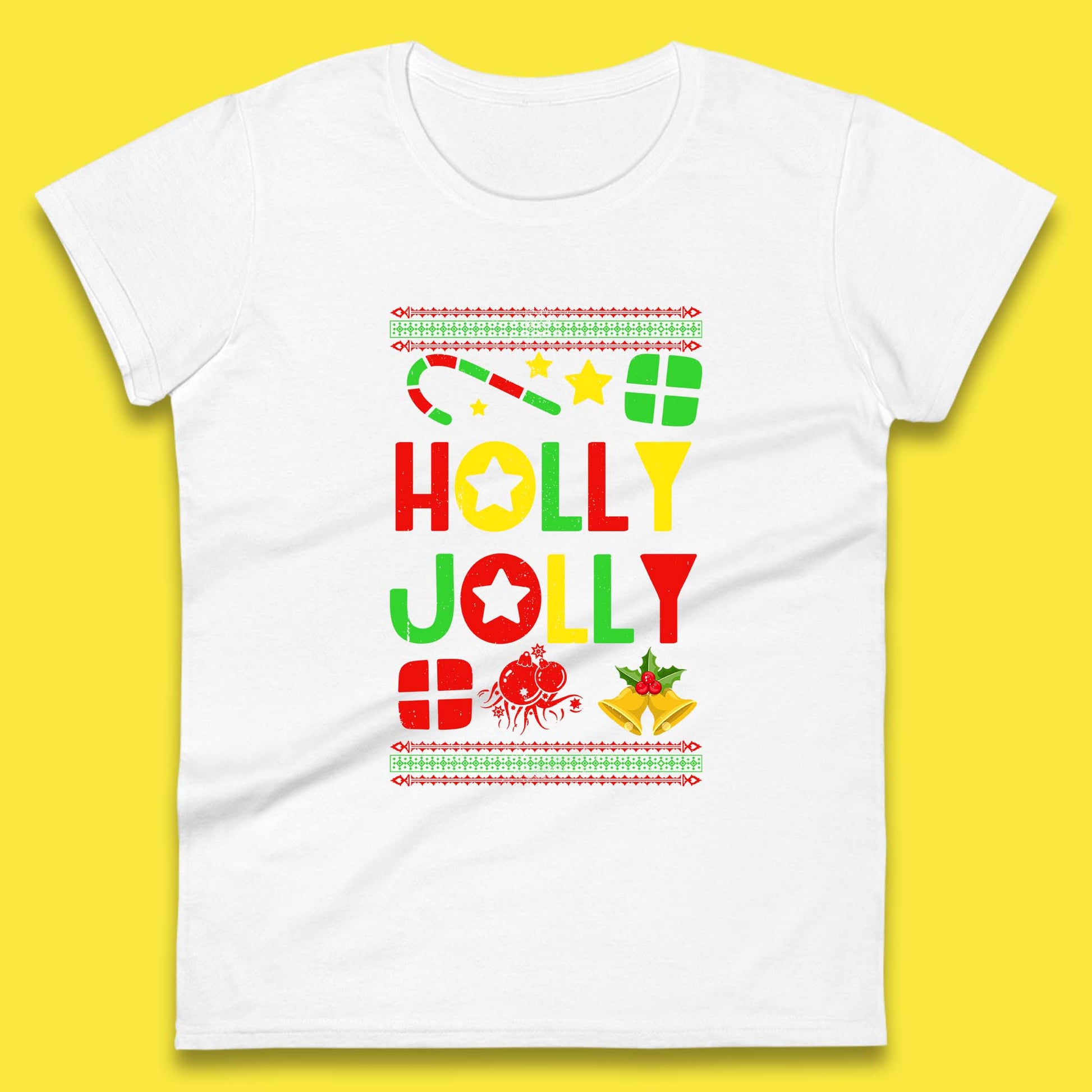 holly jolly christmas womens t shirt
