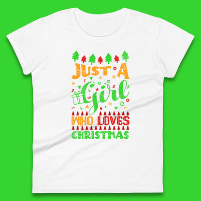 just a girl who loves christmas winter womens top
