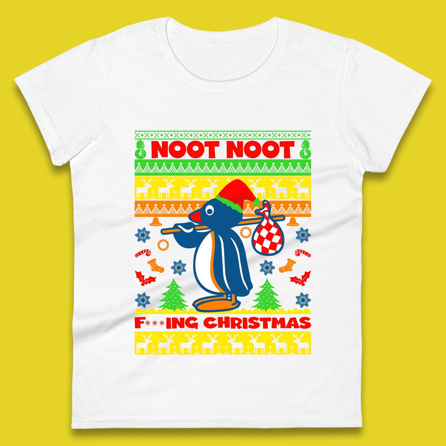 Penguin Noot Noot Christmas Womens T-Shirt
