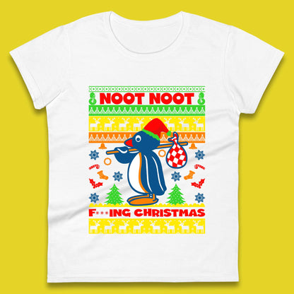 Penguin Noot Noot Christmas Womens T-Shirt