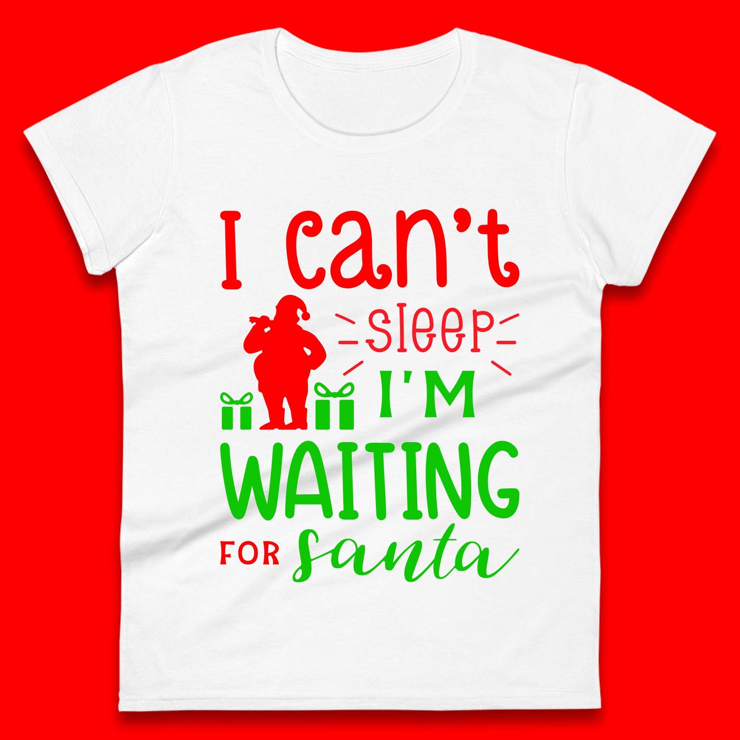 Christmas Waiting For Santa Ladies T-Shirt