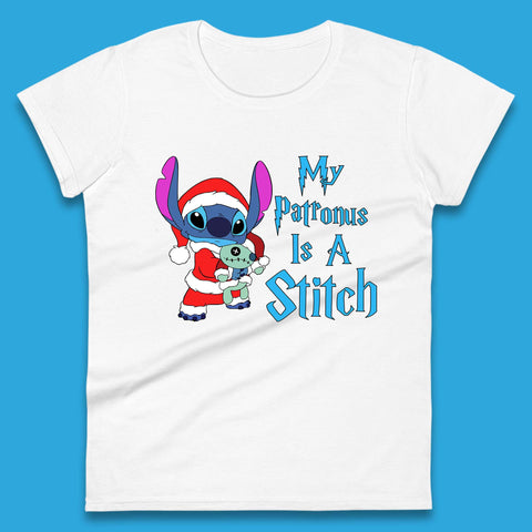My Patronus Is A Stitch Disney Christmas Santa Stitch And Scrump Xmas Lilo And Stitch Womens Tee Top