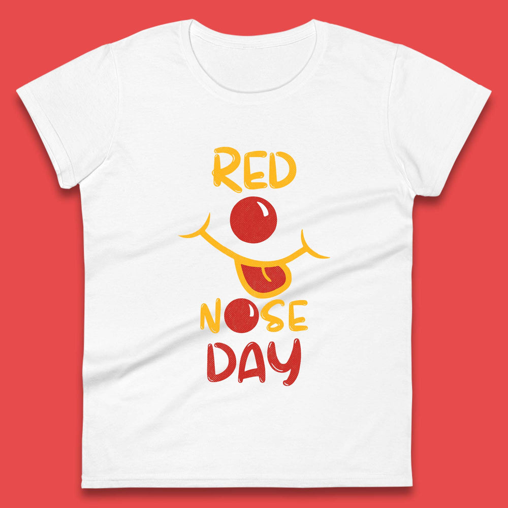 Red Nose Day Smiley Face Womens T-Shirt