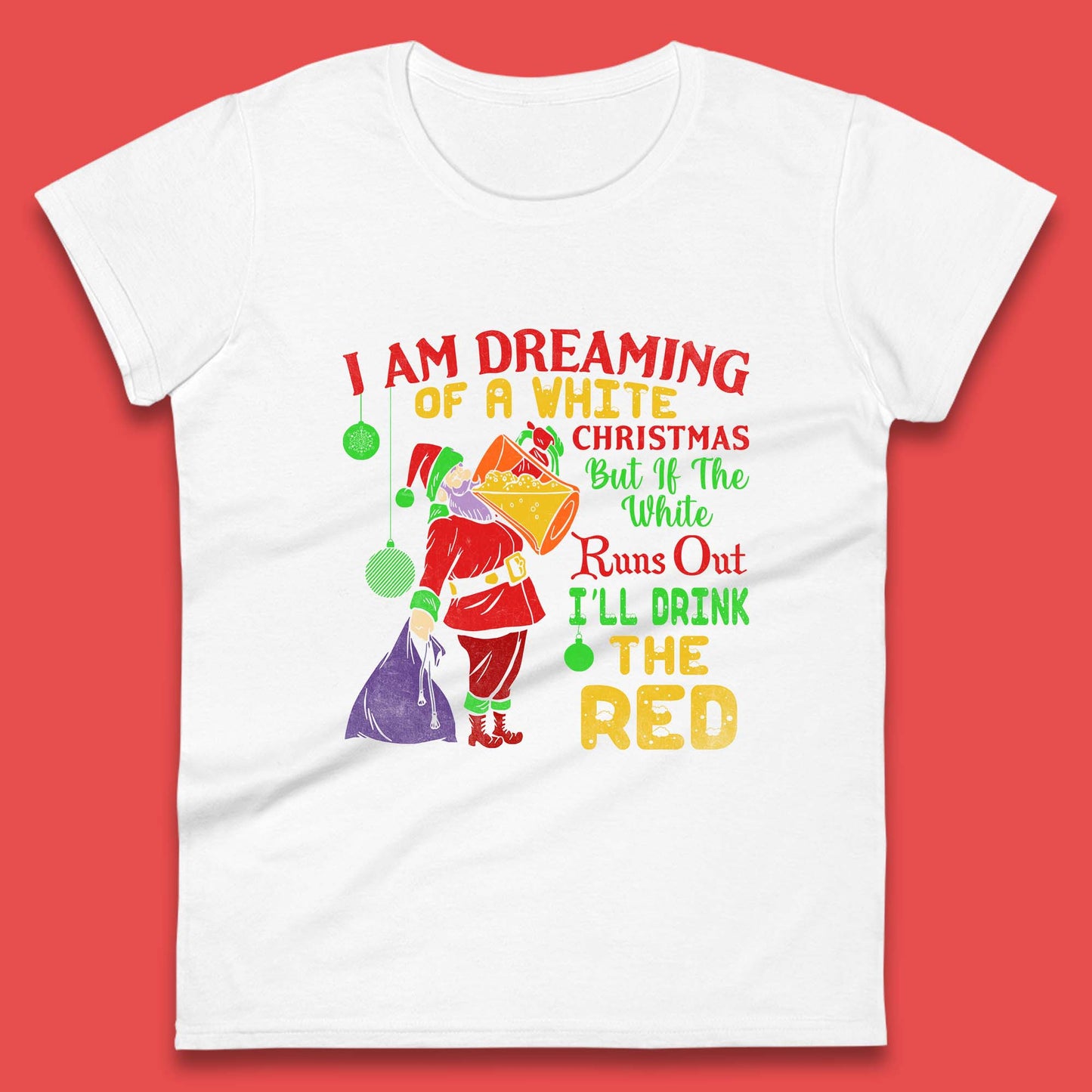 santa claus drinking womens top