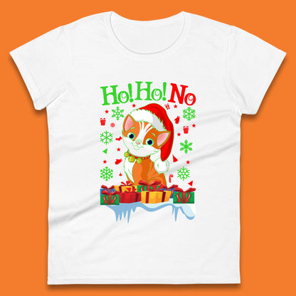 ho ho no christmas cat tee