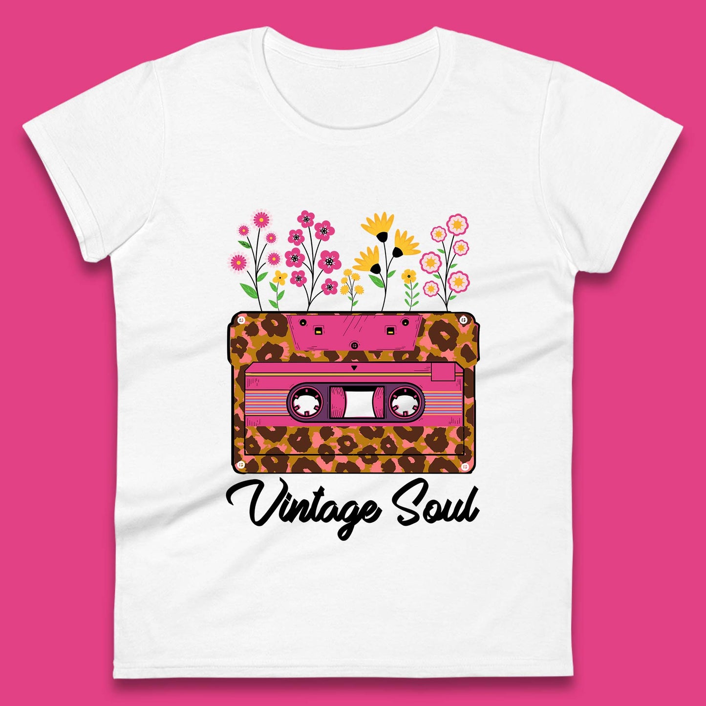 Vintage Soul Western Floral Cassette Tape Retro Wildflower Music Mixtape 80’s 90's Country Music Nostalgia Womens Tee Top