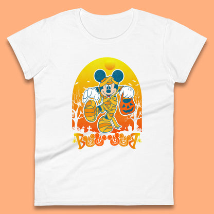 Disney Halloween Boo Mummy Mickey Mouse Horror Scary Disneyland Trip Womens Tee Top