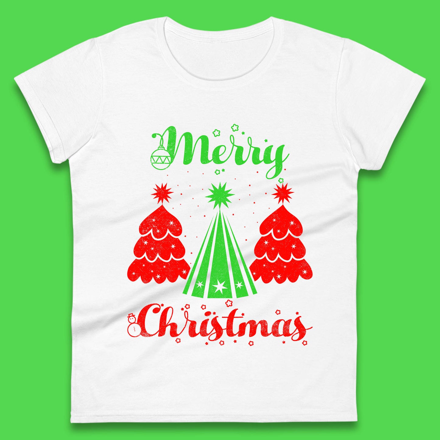 merry christmas tree womens t shirt