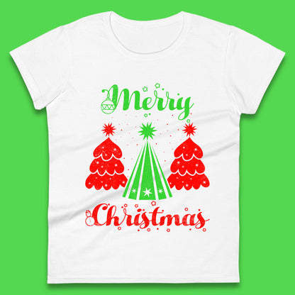 merry christmas tree womens t shirt