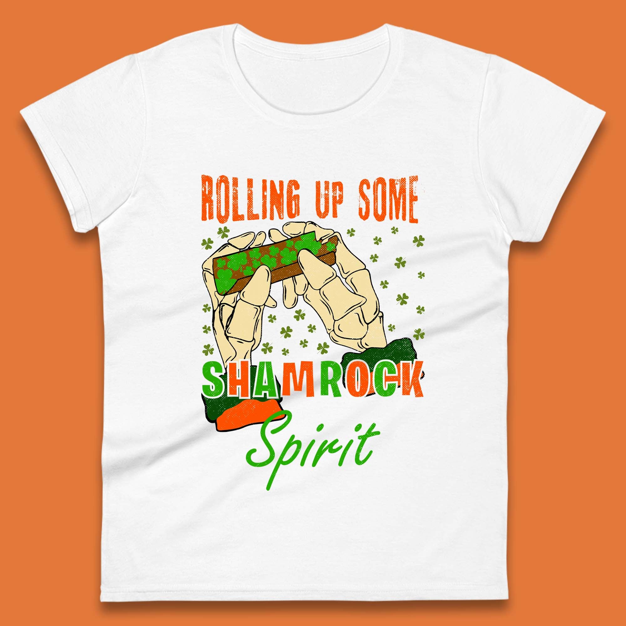 Rolling Up Some Shamrock Spirit Womens T-Shirt