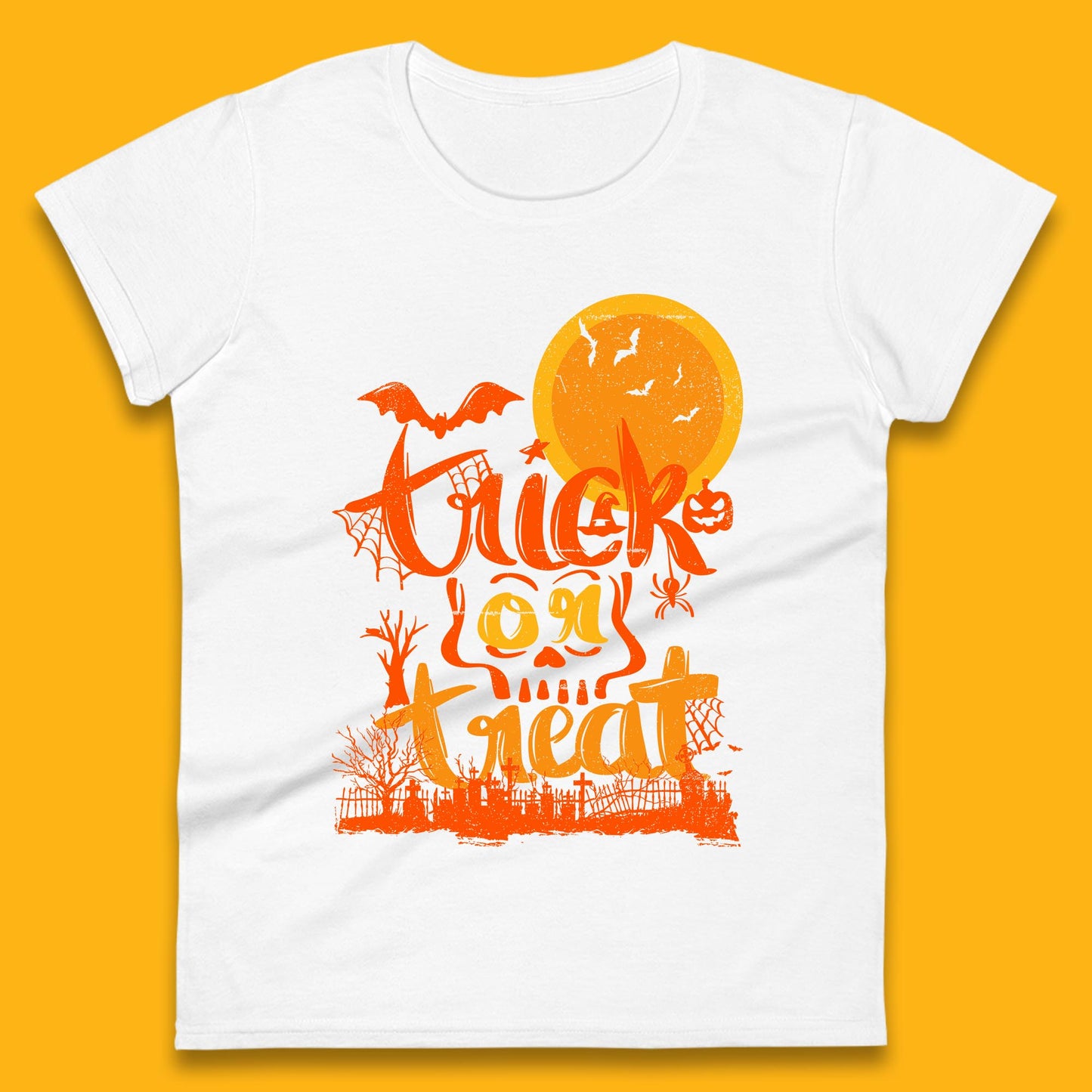Trick Or Treat Happy Halloween Horror Scary Spooky Season Halloween Vibes Womens Tee Top