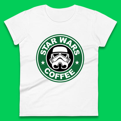 Star Wars Coffee Stormtrooper Sci-fi Action Adventure Movie Character Starbucks Coffee Spoof Star Wars 46th Anniversary Womens Tee Top