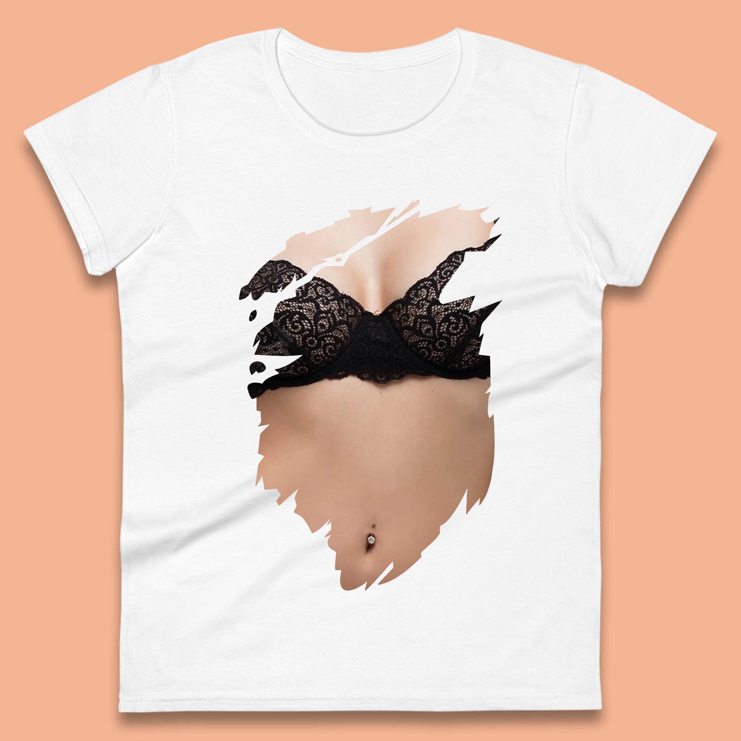 Beautiful Sexy Glamour Blonde Girl Stylish Trendy Summer Fashion Sexy Bra Womens Tee Top
