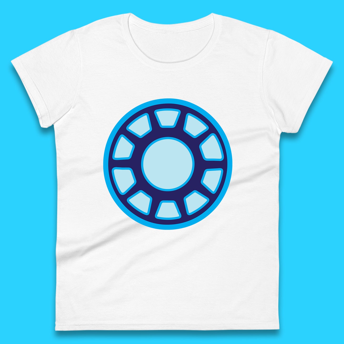 Iron Man Logo Superhero Iron Man ARC Reactor Hook Loop Tactics Morale Tony Stark Avengers Movie Womens Tee Top