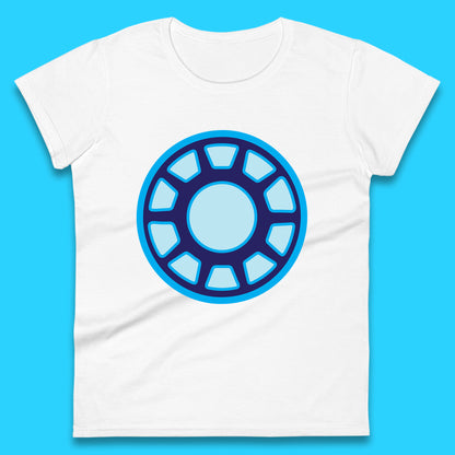 Iron Man Logo Superhero Iron Man ARC Reactor Hook Loop Tactics Morale Tony Stark Avengers Movie Womens Tee Top
