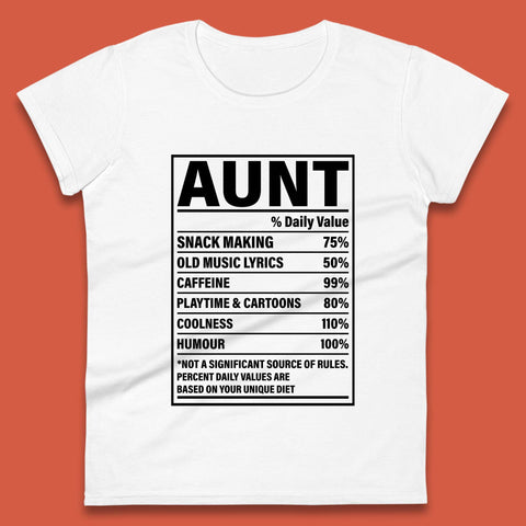 Aunt Nutrition Fact Womens T-Shirt