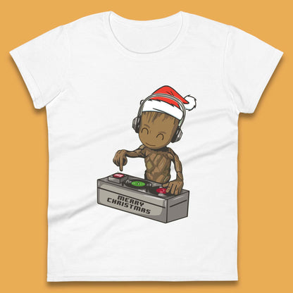 Baby Groot DJ Christmas Womens T-Shirt