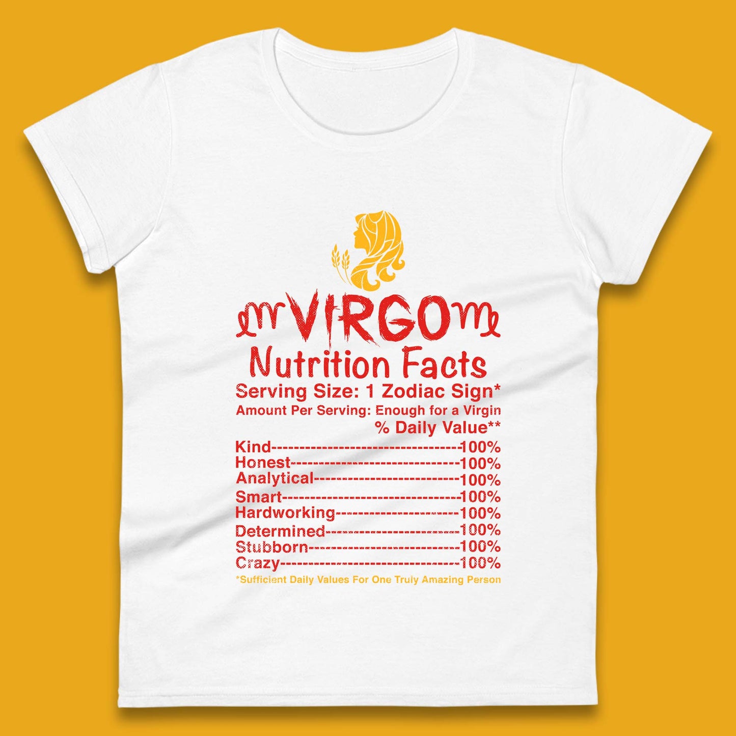 Virgo Nutrition Facts Womens T-Shirt