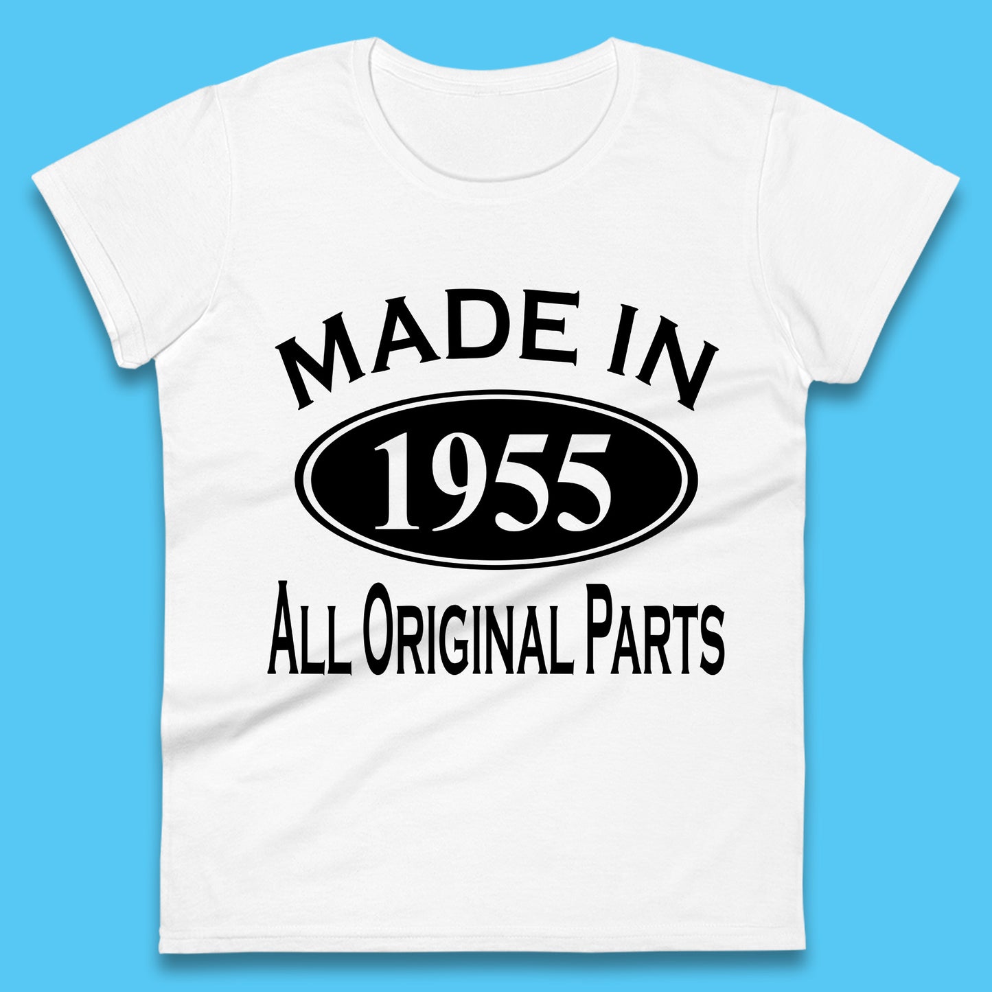 Made In 1955 All Original Parts Vintage Retro 68th Birthday Funny 68 Years Old Birthday Gift Womens Tee Top