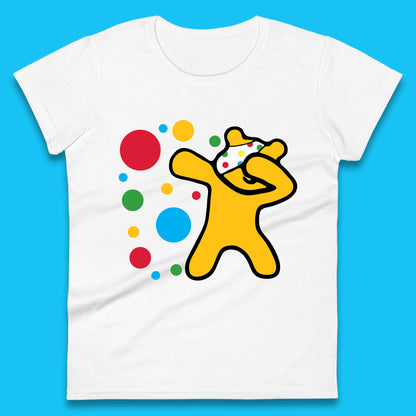 Dabbing Spotty Pudsey Bear Children In Need Dab Dance Spotty Day Donation Womens Tee Top