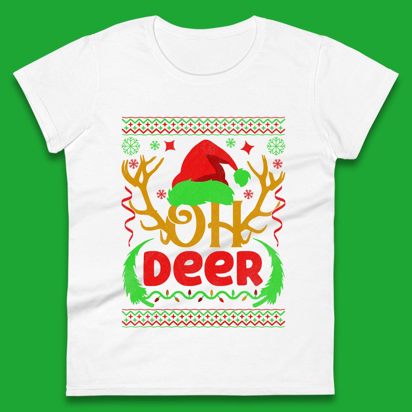 deer antlers christmas womens t shirt