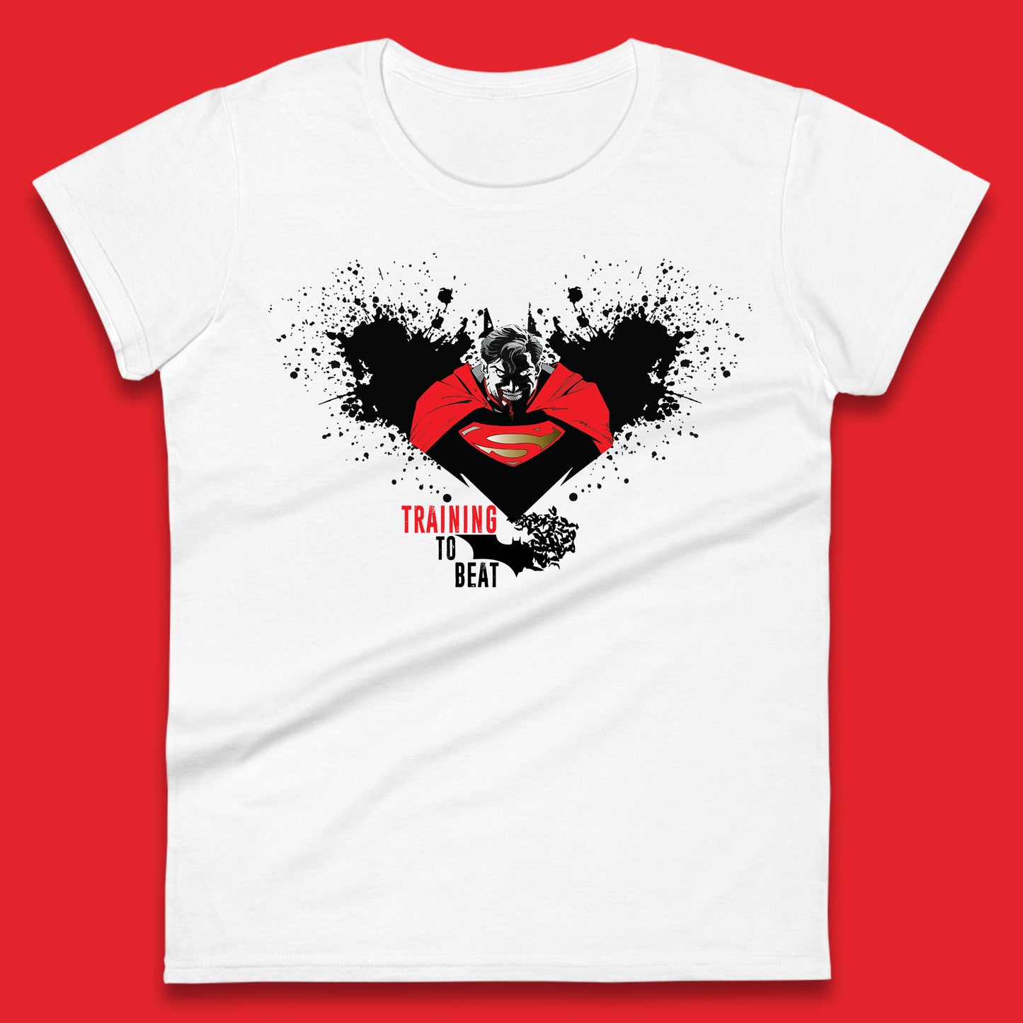 Superheros DC Comics Action Adventure Movie Character Superman And Batman Training To Beat Batman Superman Logo Womens Tee Top