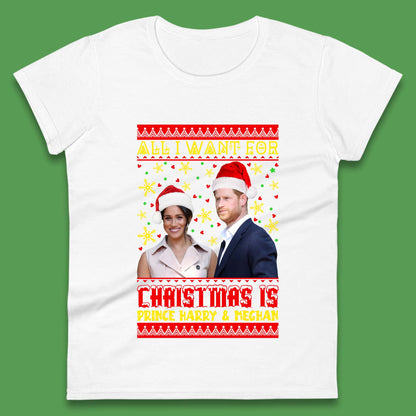 Prince Harry & Meghan Christmas Womens T-Shirt