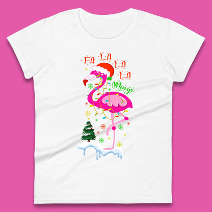 flamingo christmas womens t shirt
