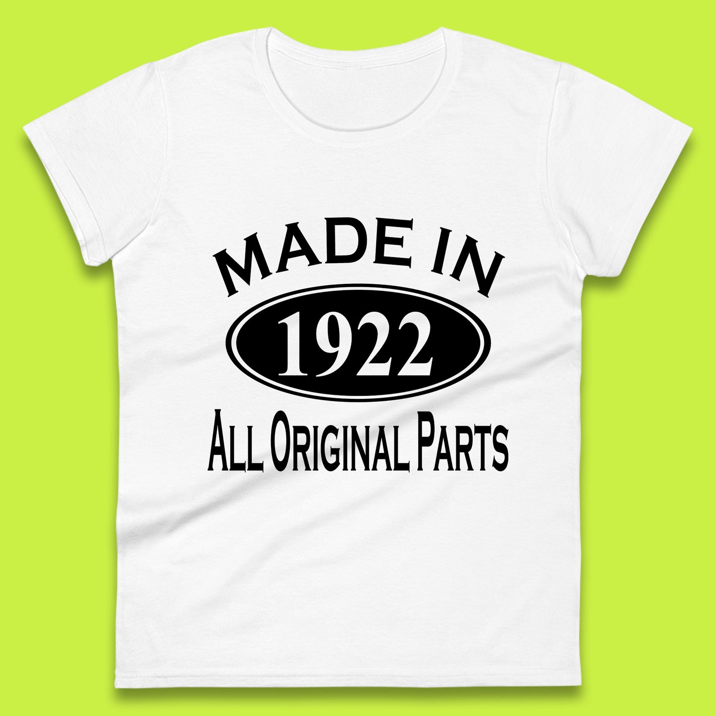 Made In 1922 All Original Parts Vintage Retro 101st Birthday Funny 101 Years Old Birthday Gift Womens Tee Top