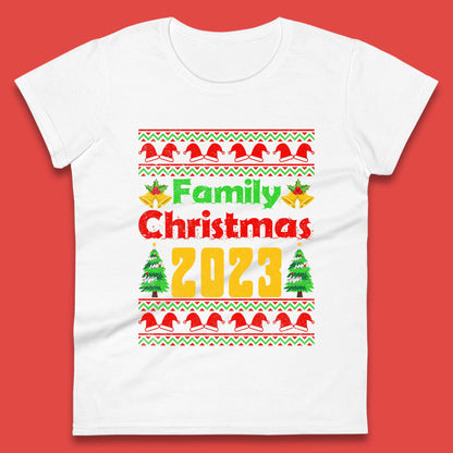 Family Christmas 2023 Holiday Winter Festive Christmas Trees Xmas Season Womens Tee Top