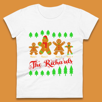 Personalised The Gingerbread Family Christmas Womens T-Shirt