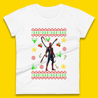 Spiderman Christmas Womens T-Shirt