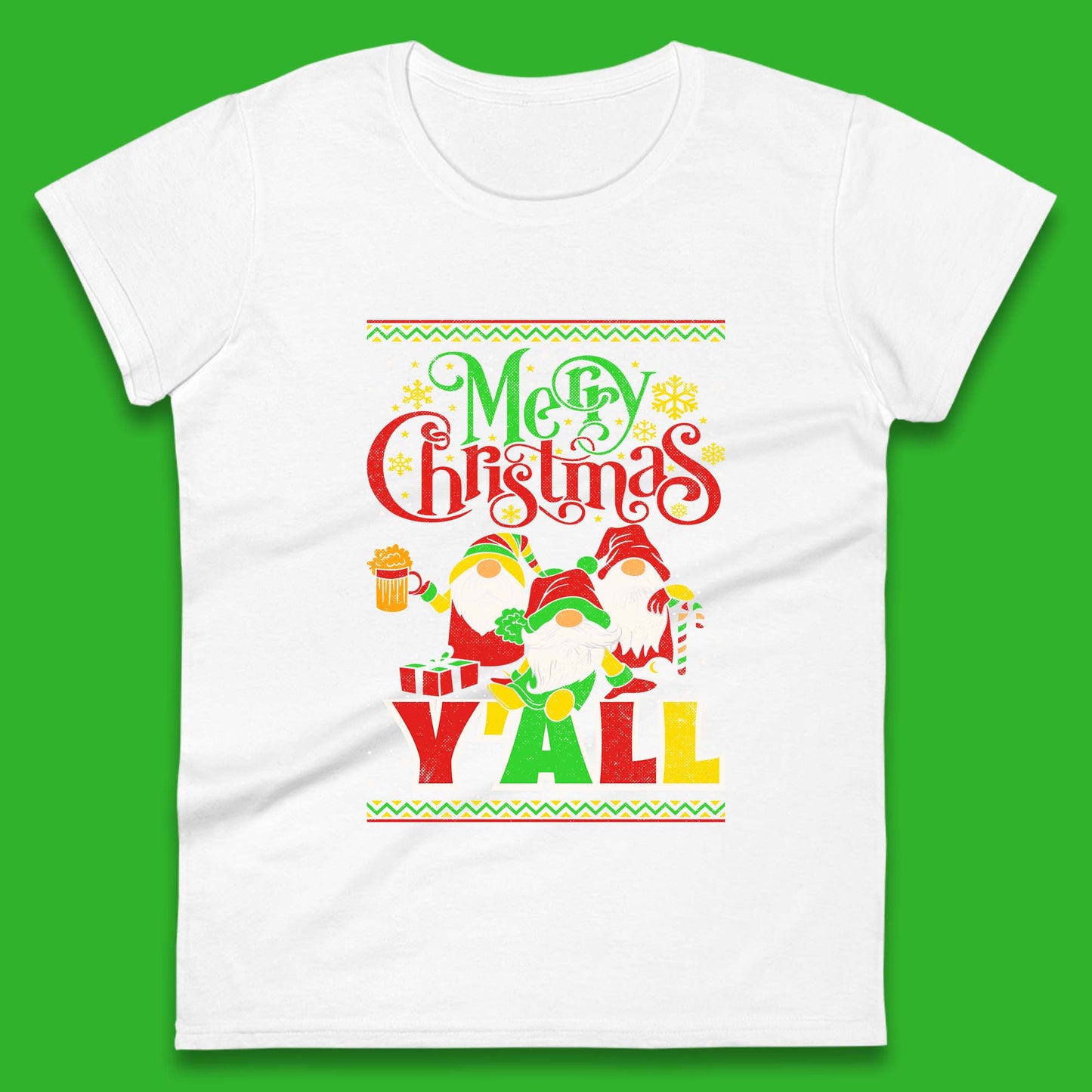 gnome christmas womens tee