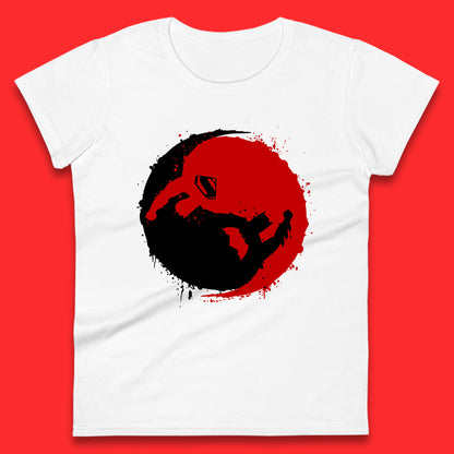 Dc Comics American Superheros Superman And Batman Fictional Movie Character Anime Yin Yang Spoof  Womens Tee Top