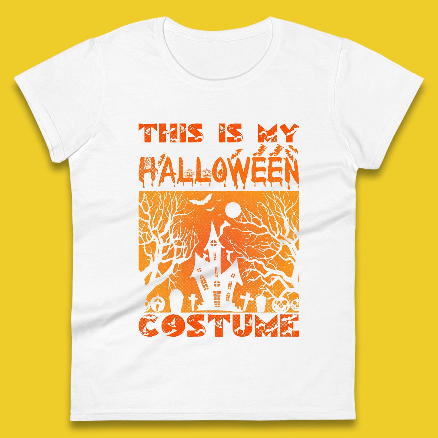 This Is My Halloween Costume Horror Scary Haunted House Spooky Season Womens Tee Top
