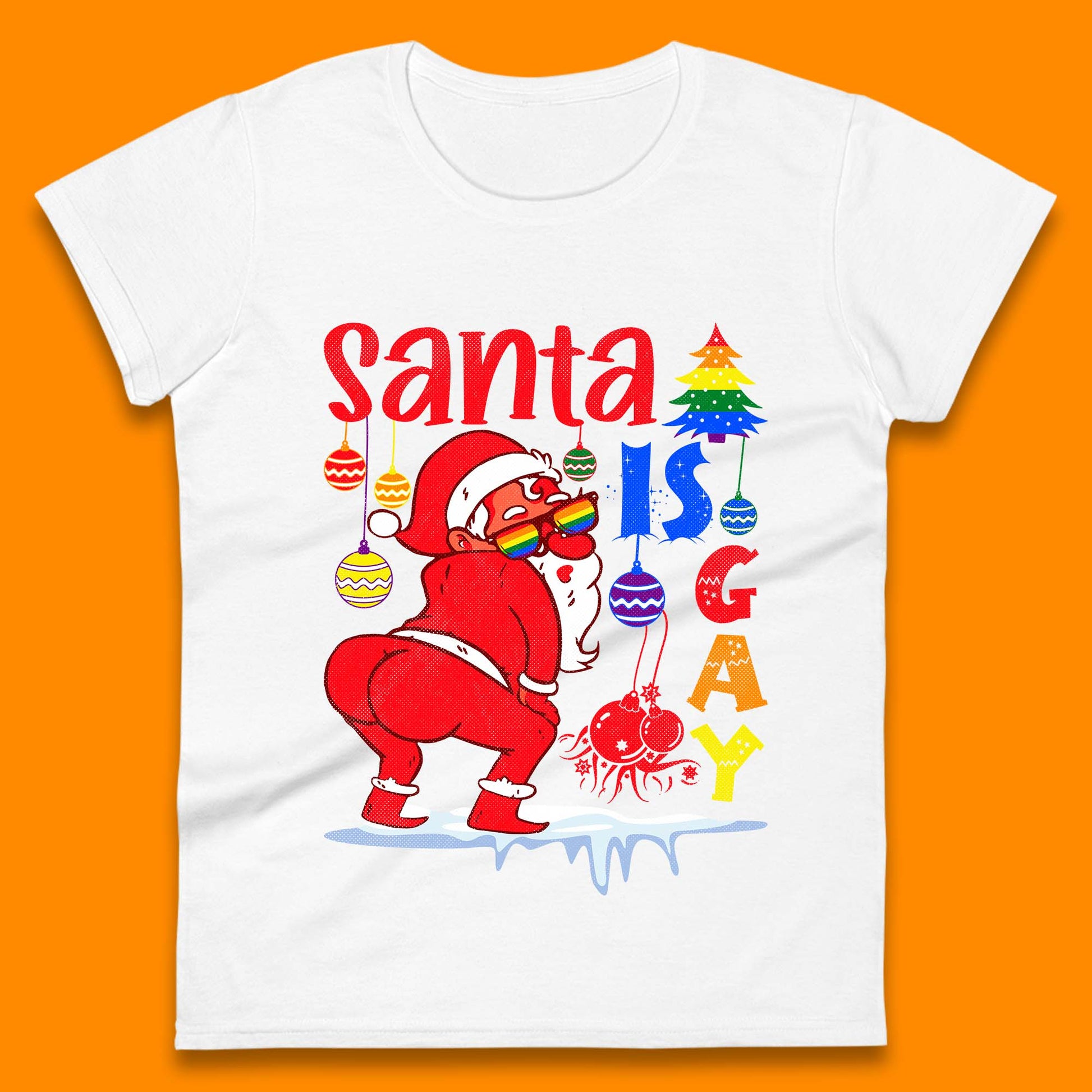 gay pride christmas womens t shirt