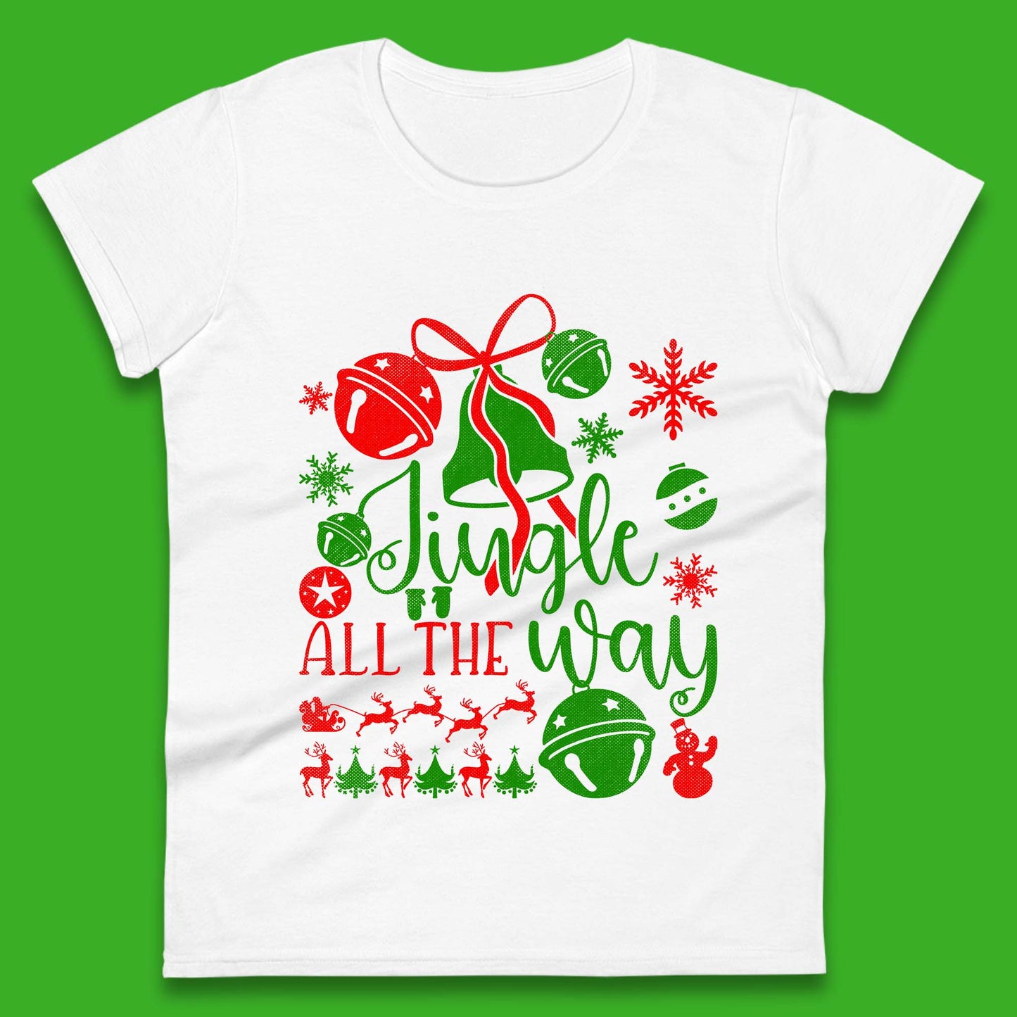 jingle all the way christmas womens t shirt