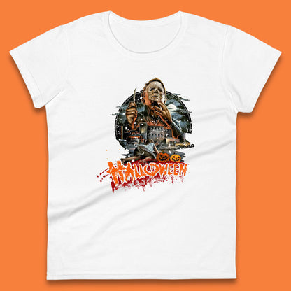 Halloween II The Nightmare Isn't Over Vintage Halloween Movie Poster Micheal Myers Horror Character Womens Tee Top