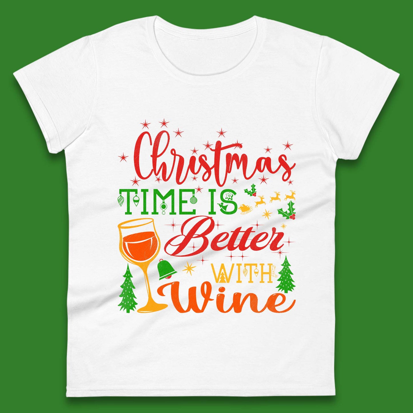 Christmas Wine Womens T-Shirt