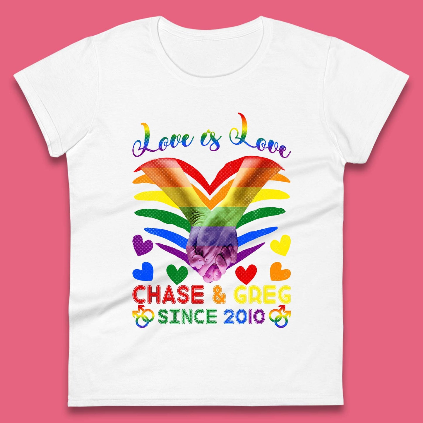 Personalised Lgbt Love Is Love Womens T-Shirt