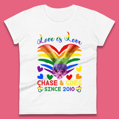 Personalised Lgbt Love Is Love Womens T-Shirt