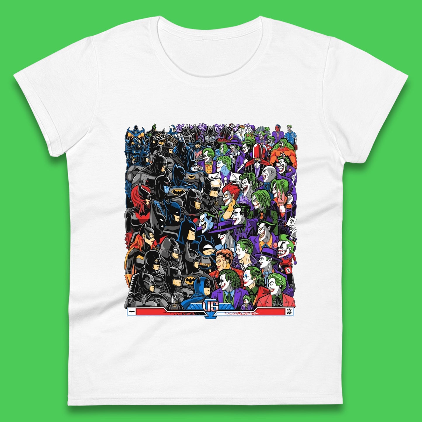 Bats VS Clowns DC Comics Batmans VS Joker Clowns Fighting Spoof Supervillain Comic Book Character Womens Tee Top