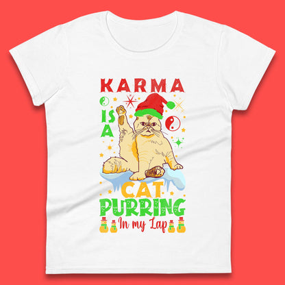 Christmas Karma Is A Cat Ladies T-Shirt