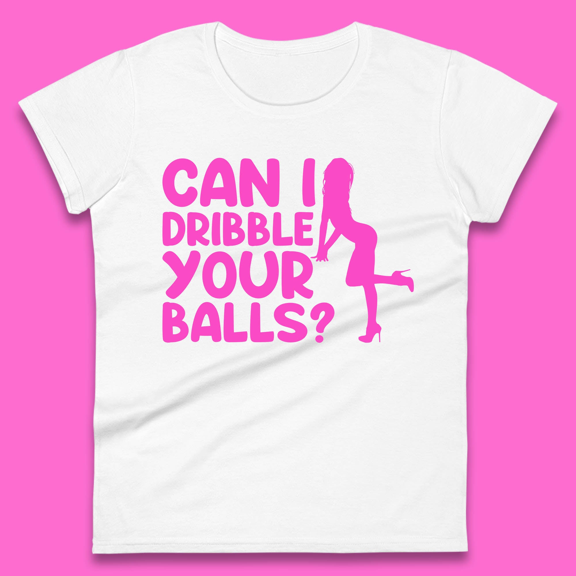 Can I Dribble You Balls? Offensive Adult Humor Gift Womens Tee Top