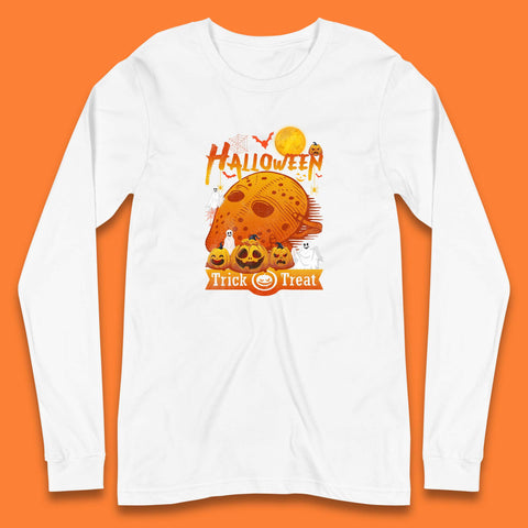 Happy Halloween Jason Voorhees Face Mask Halloween Friday The 13th Horror Movie Halloween Pumpkins Long Sleeve T Shirt